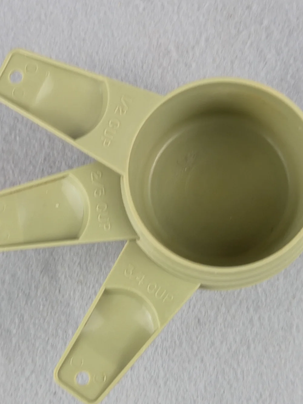 Vintage Tupperware Avocado Green Measuring Cups Set of 3